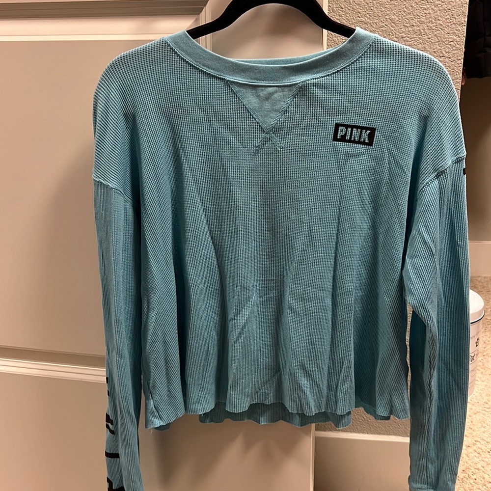 Blue long sleeve PINK shirt size xs